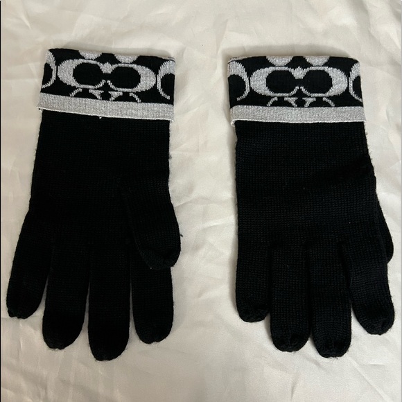 Coach Women's Signature "C" Knit Tech Gloves Set F86019 F86026 Scarf/Wrap - Picture 3 of 7